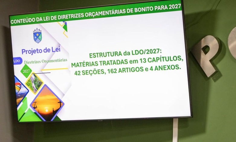 Imagem do telão da Audiência Pública sobre a LDO 2027