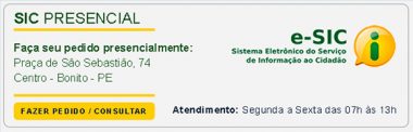 e-Sic - Sistema Eletr&ocirc;nico de Informa&ccedil;&atilde;o ao Cidad&atilde;o